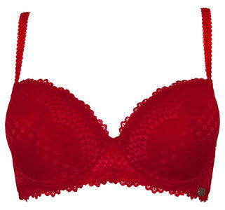 Central Park Padded Lace BH Rood