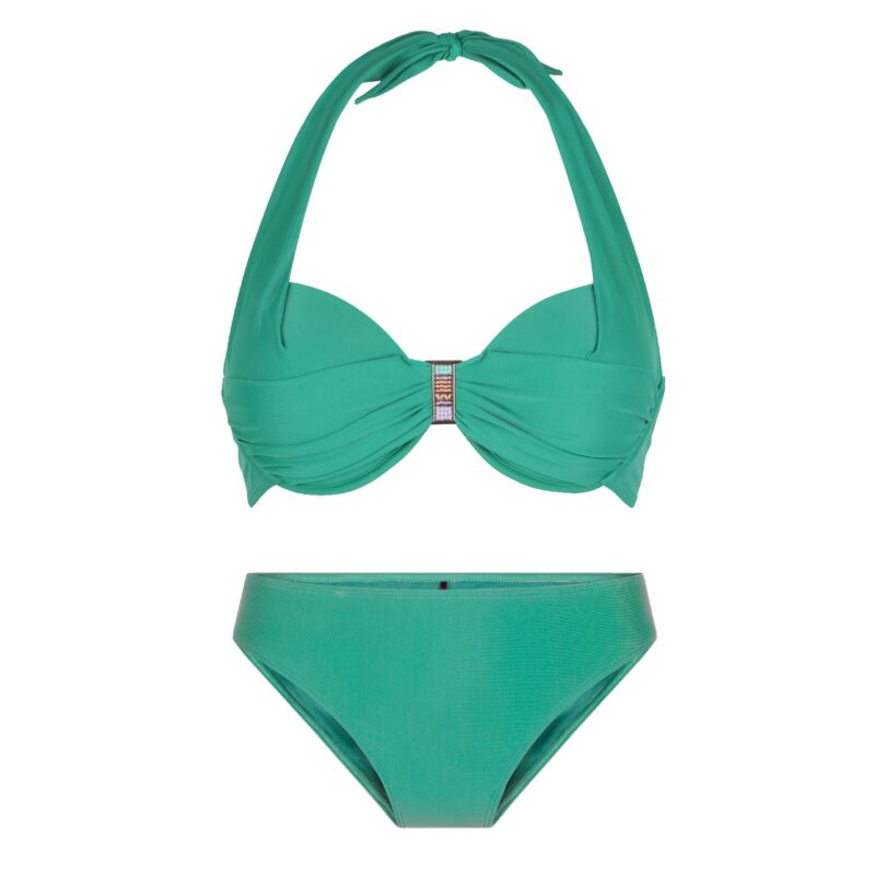 Green Halternek Bikini Set